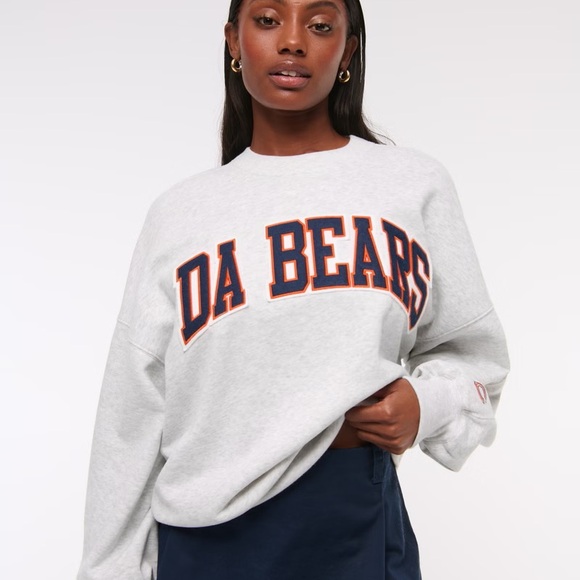 Abercrombie & Fitch Sweaters - ISO!!! Abercrombie & Fitch Gray DA BEARS Women's Crew Neck Sweater